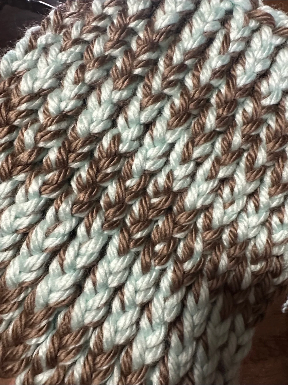 Handmade Mint and Taupe Knit Dishcloth Set